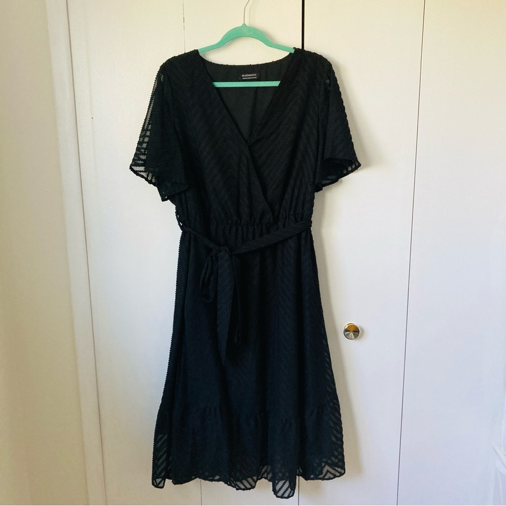 BloomChic Black Midi Dress